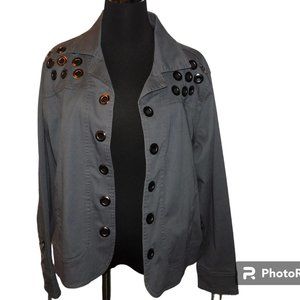 Tia Gray Open Front Jacket Size XL
